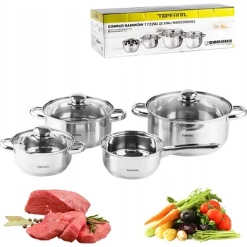 Sada nádobí Sada hrnců Topfann Indukce nerezová ocel 7 ks.