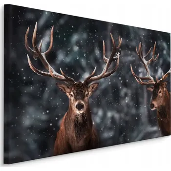 Obraz Obraz do Ložnice Jeleni LES Stromy Zima 70x50