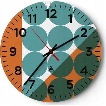 Hodiny Kuchyňské nástěnné hodiny 30x30 Abstrakce Moderní skleněné hodiny Tiché