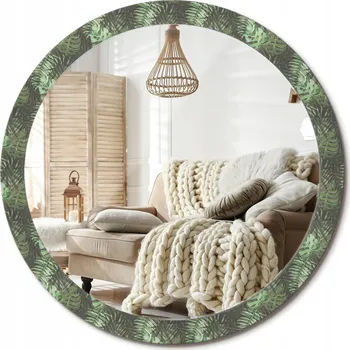 Zrcadlo Zrcadlo s potiskem do koupelny ložnice obývacího pokoje XXL 100 cm Tropické listy