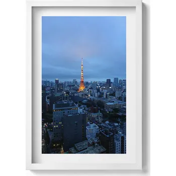 Obraz Dekorativní obraz v rámu na zeď Tokio večer panorama města 40x60 cm