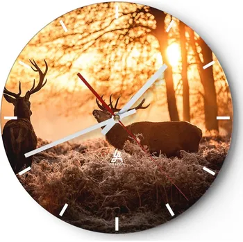 Hodiny Nástěnné hodiny do kuchyně 30x30 Krajina Skleněné hodiny do obýváku Tiché