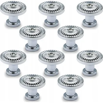 Nábytkové kování 10x RETRO ÚCHYTKA NA NÁBYTEK CHROMOVÁ ÚCHYTKA NA SKŘÍŇKU