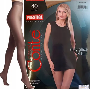 Dámské punčochy Hladké Punčocháče Conte Elegant PRESTIGE 40 DEN šedé Fumo, velikost 6
