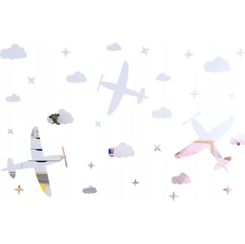 Zrcadlo Nálepky na zeď pro děti - zrcadlové letadla