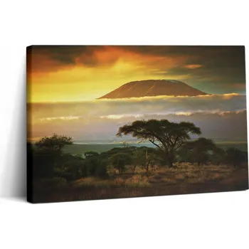 Obraz Foto Obraz Canvas Do Předsíně Dekorativní Kilimandžáro Hora Západ Slunce 30x20