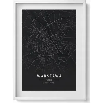 Obraz Nástěnný obraz do obýváku, kuchyně - Mapa města Varšava, hlavního města Polský, 50x70 cm