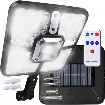 Venkovní osvětlení SOLÁRNÍ LAMPA LED SE SENZOREM POHYBU A SOUMRAKU VÝKONNÁ 600 W + DÁLKOVÉ OVLÁDÁNÍ