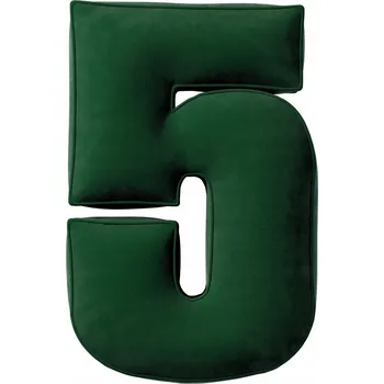 Polštář Polštář s čísly YellowTipi 5, lahvově zeleň