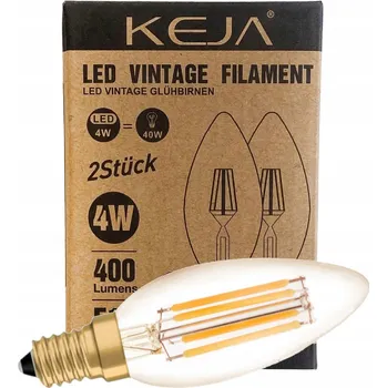 Žárovka ŽÁROVKA E14 LED filament 4W 400lm VINTAGE 2 kusy