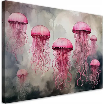 Obraz OBRAZ NA PLÁTNĚ NA ZEĎ MEDÚZA MOŘSKÁ RŮŽOVÁ 60x40