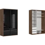 BRW FLEX šatní skříň 150/103, dub monastery/černý lesk