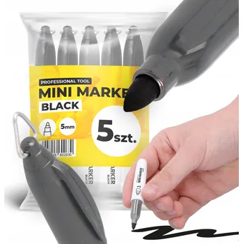 5x PERMANENTNÍ POPISOVAČ Stavební ČERNÝ Voděodolný na Plast, Betonu, Cihly 0C