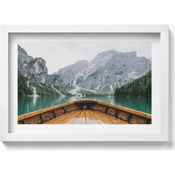 Obraz Nástěnný obraz dekorace interiéru Pohled z lodi na horské jezero 30x20 cm