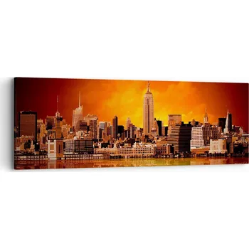 Obraz Obraz na plátně do obýváku ložnice 90x30 New York foto obrazy na zeď