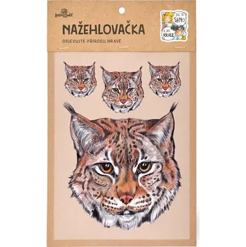 Textilní nažehlovací páska Lesní svět Nažehlovačka M 029 - Rys hlavy