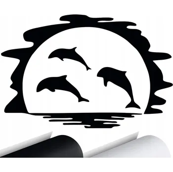 Samolepicí dekorace na vozidlo SAMOLEPKA na auto DELFÍNI ZÁPAD SLUNCE SUNSET