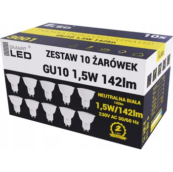 Žárovka 10x LED ŽÁROVKA GU10 1,5W Neutrální Bílá - 4500K