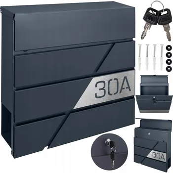 Poštovní schránka Poštovní schránka euroschránka, s vhozem, se schránkou na noviny M-TEC šedá