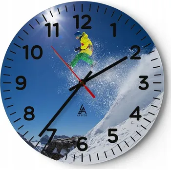 Hodiny Nástěnné hodiny do obýváku 40x40 Sport Kulatý Skleněné hodiny Loft Tiché