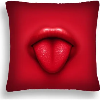 Polštář POLŠTÁŘ VELKÝ 50*50 MX 09 RED ČERVENÝ JAZYK