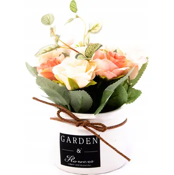 umělá květina Kytice květin v květináči 15 cm – Různé druhy