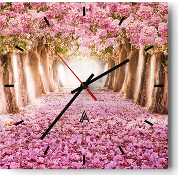 Hodiny Velké nástěnné hodiny 40x40 Krajina Skleněné hodiny Tiché