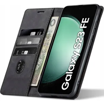 Pouzdro na mobilní telefon Flipové pouzdro Nela-Styl pro Samsung Galaxy S23 FE, černé