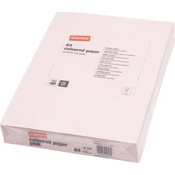Kancelářský papír Barevný papír STAPLES kancelářský 120 g/m2 PINK A4