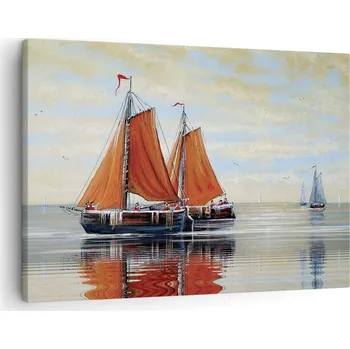 Obraz Obraz na plátně do obývacího pokoje ložnice 70x50 loď plachetní obrazy na zeď