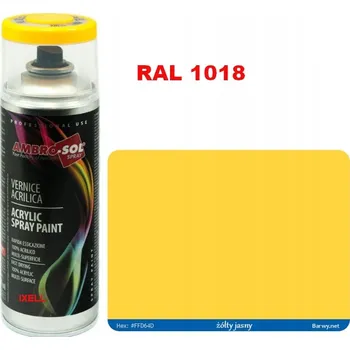 Barva ve spreji RAL 1018 AKRYLOVÝ LAK VE SPREJI ŽLUTÝ LESK, vysoká kvalita HQ, vydatný 1233