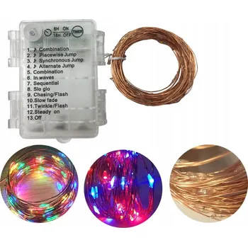 Vánoční dekorace Světelný řetěz 1000 cm na baterie, vícebarevný