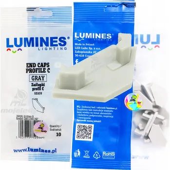 LED osvětlení 10x Záslepka pro LED profil LUMINES C šedá, bez otvoru