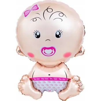 Balónek Id_2893 Fóliový balónek HOLČIČKA KŘEST BABY SHOWER 74 x 49 MIMINKO