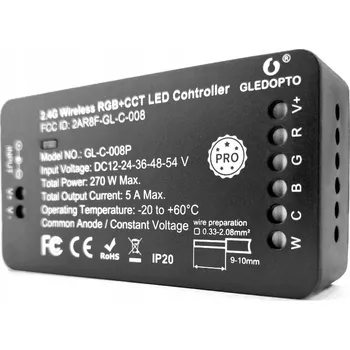 LED páska GLEDOPTO ZigBee 3.0 LED Kontrolér Pro, Stmívač LED pásků