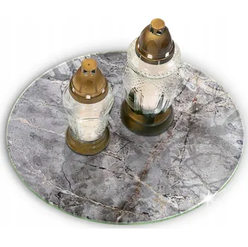 Obraz Podložka pod náhrobek pro svíčky, květiny, věnce - Textura kamene, průměr 40 cm