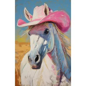 Plakát Plakát Růžový Klobouk bez rámu 53 x 81 cm