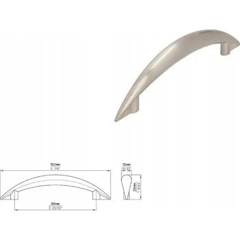 Nábytková úchytka SIRO 809-130ZN21 vzhled nerezové oceli