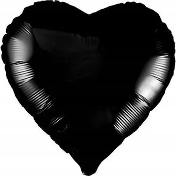 Balónek Fóliový balónek "Srdce", černý saténový, Flexmetal, 45 cm (18"), HRT