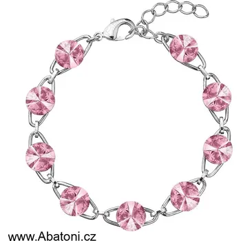 Náramek Swarovski Elements Rivoli 8mm - Rhodiovaný náramek růžový 33111.1 Light Rose (růžová světlá)