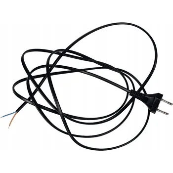 elektrický kabel Kabel s plochou zástrčkou 2x0,50 mm, 2,5 m, černý - vyrobeno v Polsku