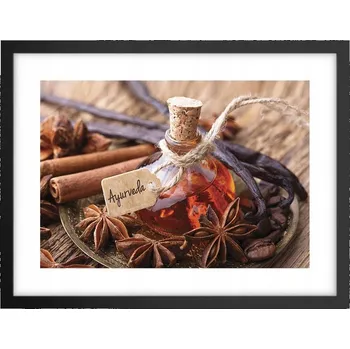 Obraz Obraz plakát v černém rámu do obýváku 40x30 skořicový foto plakát na zeď