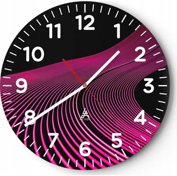 Hodiny Kuchyňské nástěnné hodiny 30x30 Linie Moderní skleněné hodiny do obýváku Tiché