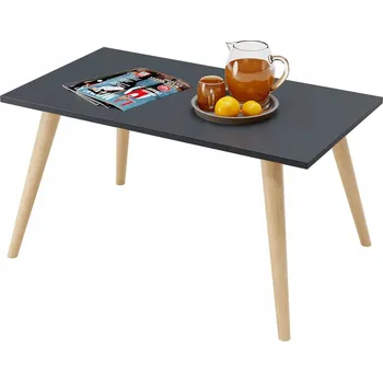 Konferenční stolek SKANDINÁVSKÝ KONFERENČNÍ STOLEK ANTRACIT BUKOVÉ NOHY 90x50x47cm