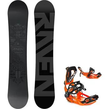 Zimní sport Snowboard komplet Raven Solid steel + vázání Raven Fastec FT360 orange Velikost: 156W cm, Velikost vázání: M