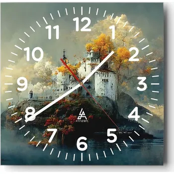 Hodiny Nástěnné hodiny do obývacího pokoje 40x40 Ostrov Bezhlučný Hodiny na skle Stylový Tichý