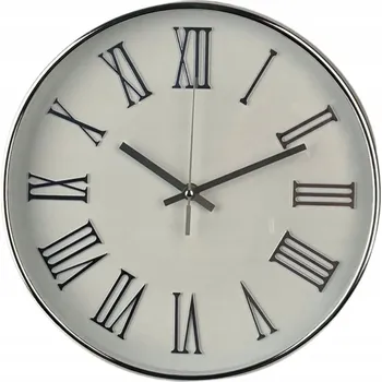 Hodiny Nástěnné hodiny kulatý bílo-stříbrné Ramsey 29 x 4 cm Mondex 6676