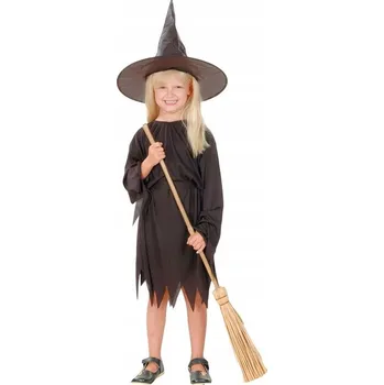 Karnevalový kostým Kostým Čarodějnice Klasická Čarodějka s Kloboukem 120-130 cm.