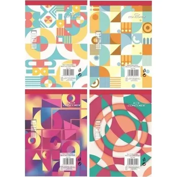 Blok Concorde A4, linkovaný, lepený, bezdřevý, 50 listů, mix