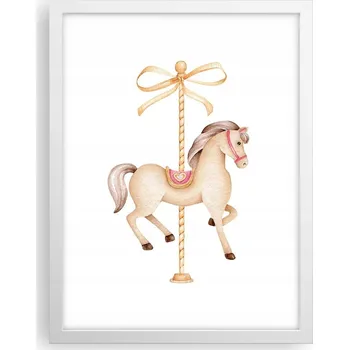 Obraz Obraz plakát v bílém rámu do obýváku 30x40 kůň foto plakáty na zeď